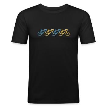 Vélo Cykel - T-shirt près du corps Homme - noir - Devant - Nik (191cm)