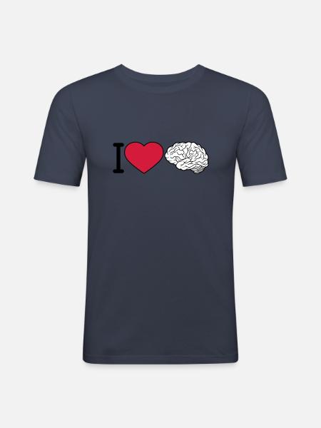 I love the brain - Men's Slim Fit T-Shirt - navy