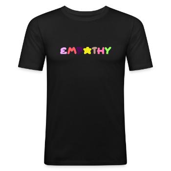 Empathy, positive thinking - Men's Slim Fit T-Shirt - black - Front - Nik (191cm)