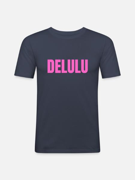 DELULU - Men's Slim Fit T-Shirt - navy