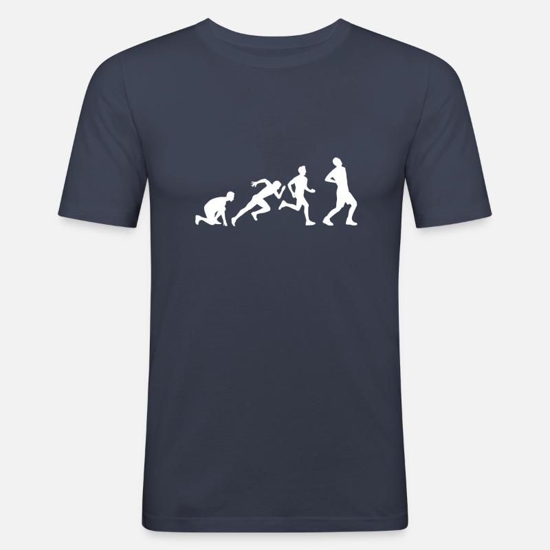 Evolution back pain white - Men's Slim Fit T-Shirt - navy