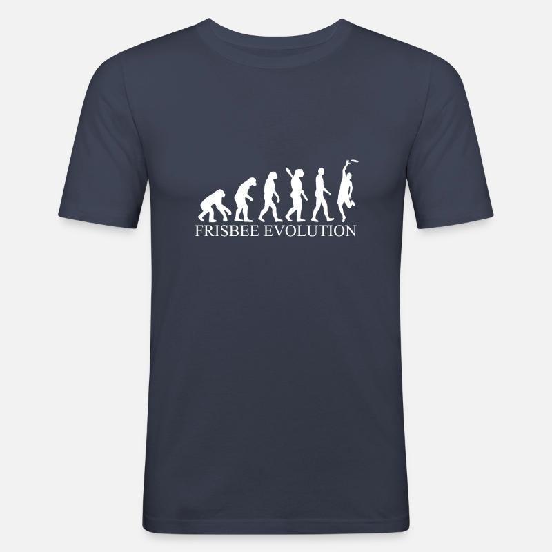 Frisbee Evolution - Männer Slim Fit T-Shirt - Navy