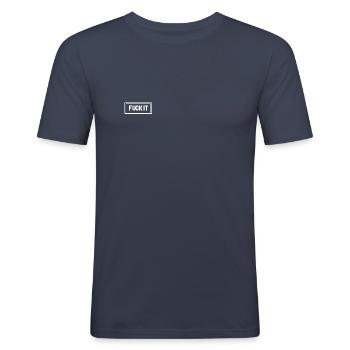 Fuck it - Men's Slim Fit T-Shirt - navy - Front - Nik (191cm)