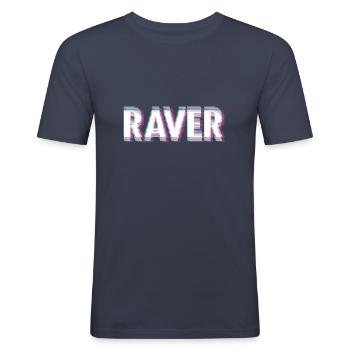 Ravers - Men's Slim Fit T-Shirt - navy - Front - Nik (191cm)