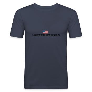 USA - T-shirt près du corps Homme - bleu marine - Devant - Nik (191cm)
