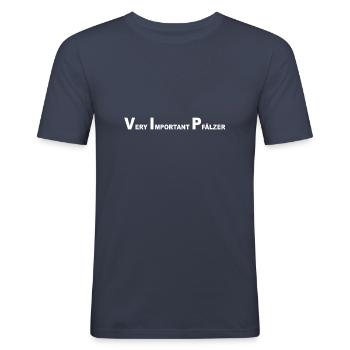 VIP very important Pfaelzer - Männer Slim Fit T-Shirt - Navy - Vorne - Nik (191cm)