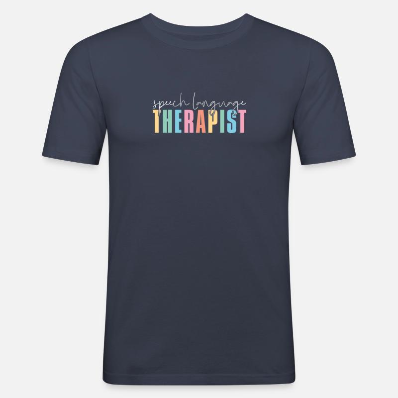 Speech-Language Pathology Speech Therapist - Men's Slim Fit T-Shirt - navy