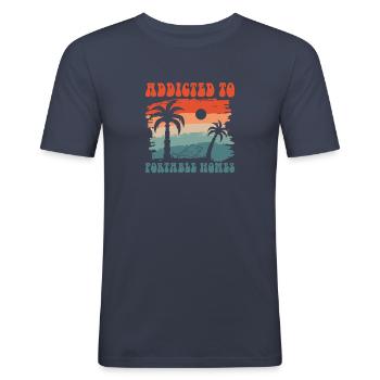Addicted To Portable Homes, Collecting Shells - Men's Slim Fit T-Shirt - navy - Front - Nik (191cm)