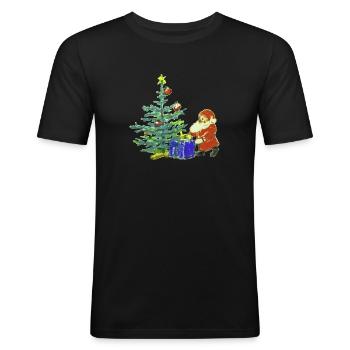 Santa Claus - Men's Slim Fit T-Shirt - black - Front - Nik (191cm)