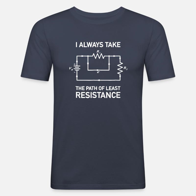 Battery electronics funny saying - Men's Slim Fit T-Shirt - navy