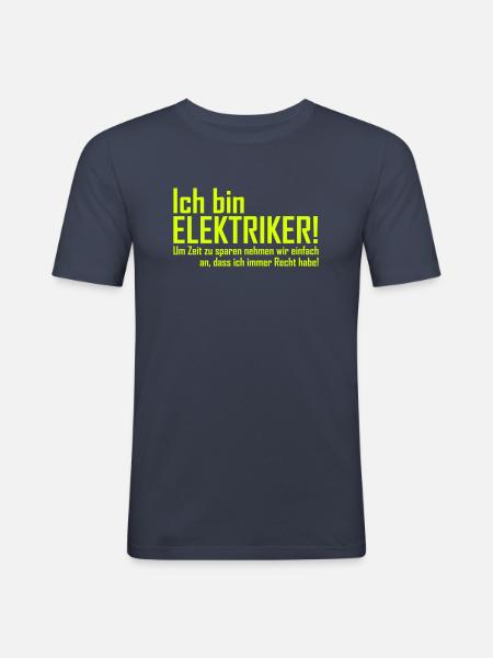 ich bin elektriker - Männer Slim Fit T-Shirt - Navy