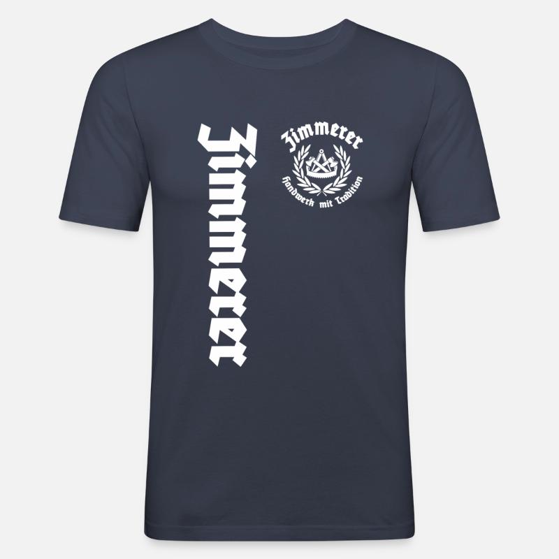 Zimmerer Handwerk mit Tradition - Männer Slim Fit T-Shirt - Navy