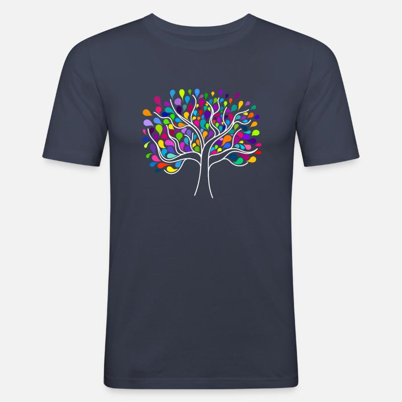 Baum des Lebens - Männer Slim Fit T-Shirt - Navy