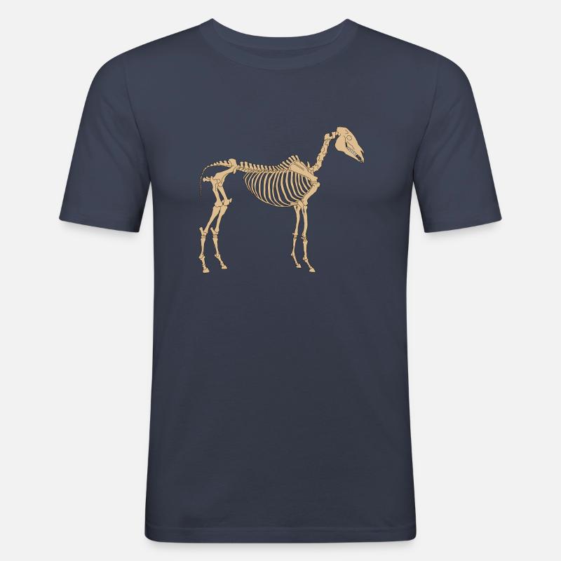 Pferde Skelett Knochen Gerippe - Männer Slim Fit T-Shirt - Navy