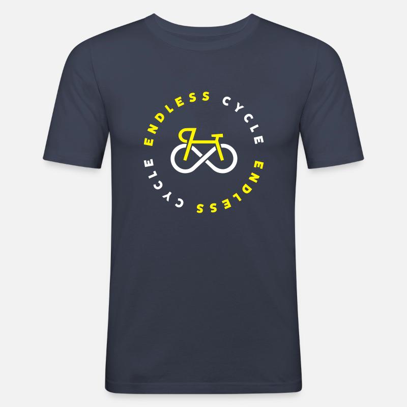 Endless Cycle 2C Farbwechsel - Männer Slim Fit T-Shirt - Navy