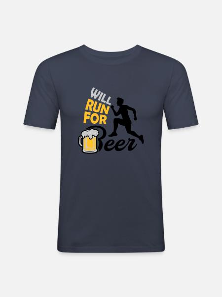 Run for Beer - Men's Slim Fit T-Shirt - navy