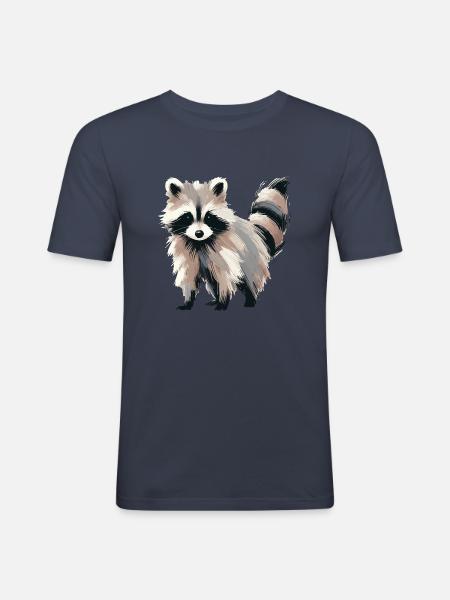 Waschbär - Männer Slim Fit T-Shirt - Navy