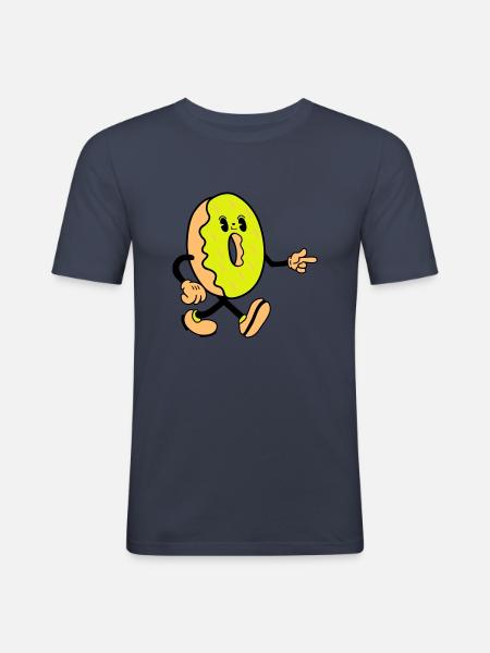 Donut Comic Funny - Men's Slim Fit T-Shirt - navy