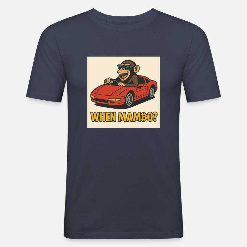 Bitcoin meets Monkey Joe - Männer Slim Fit T-Shirt - Navy