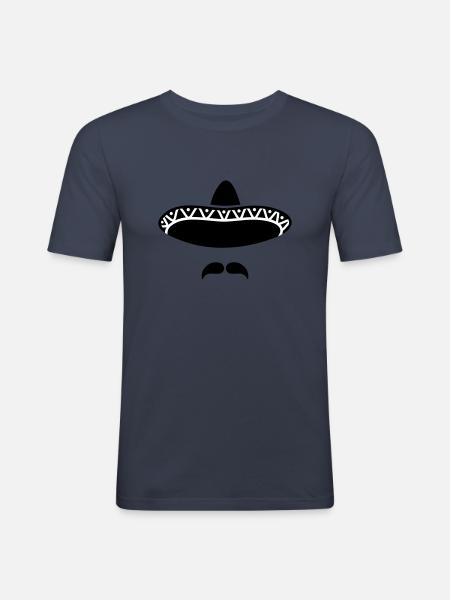 sombrero - T-shirt près du corps Homme - bleu marine