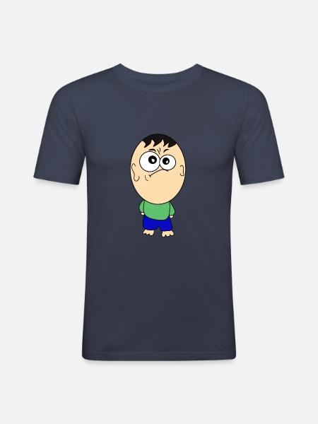 Funny pictures with huge heads - Men's Slim Fit T-Shirt - navy