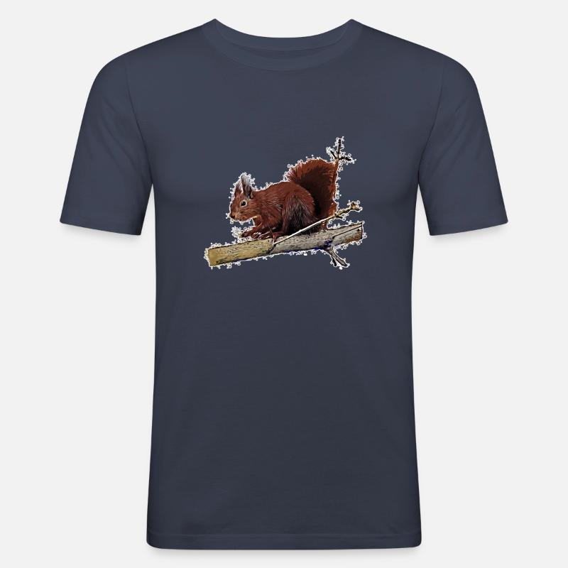 Eichhörnchen - Männer Slim Fit T-Shirt - Navy