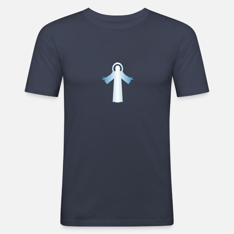 Jesus - Männer Slim Fit T-Shirt - Navy