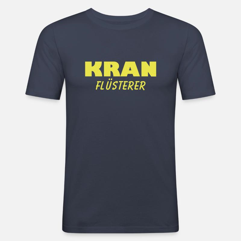 kran flüsterer - Männer Slim Fit T-Shirt - Navy