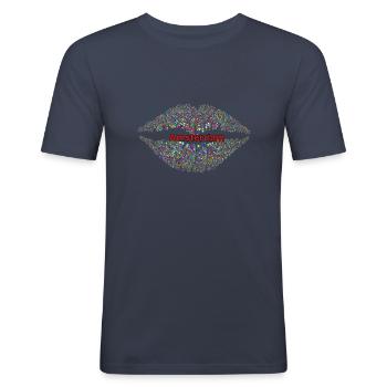 Amour Amsterdam - T-shirt près du corps Homme - bleu marine - Devant - Nik (191cm)