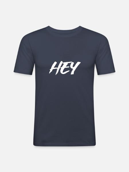 hé - T-shirt près du corps Homme - bleu marine