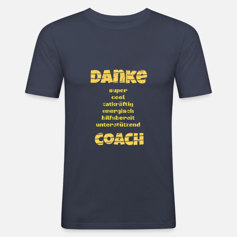 Danke - Helden - coach - Geschenkidee - Trainer - Männer Slim Fit T-Shirt - Navy
