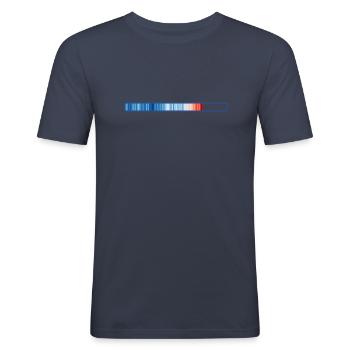 climate overload - T-shirt près du corps Homme - bleu marine - Devant - Nik (191cm)