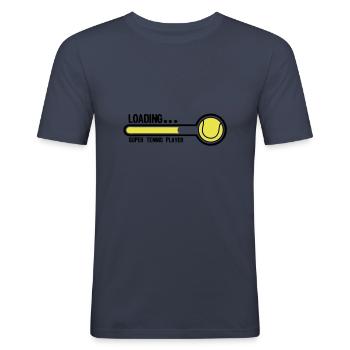 tennis loading super player1 - T-shirt près du corps Homme - bleu marine - Devant - Nik (191cm)