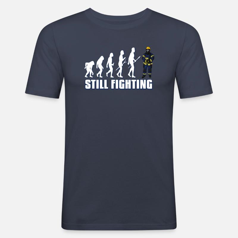 Evolution Firefighter - Men's Slim Fit T-Shirt - navy