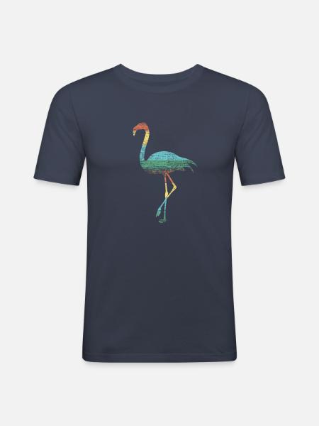 flamingo flamingo flamingo - Men's Slim Fit T-Shirt - navy