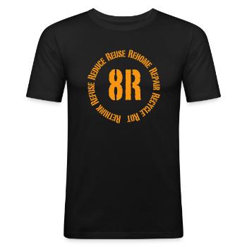 8R Recycling - Men's Slim Fit T-Shirt - black - Front - Nik (191cm)