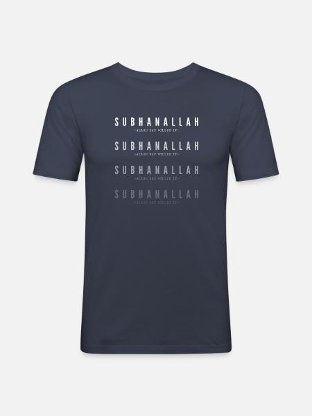 Subhanallah 00 blanc - T-shirt près du corps Homme - bleu marine