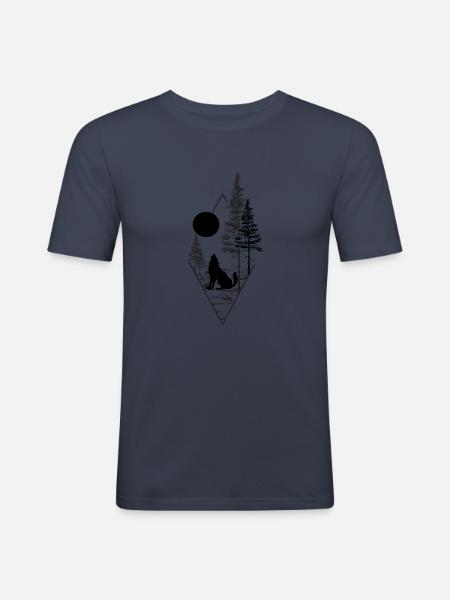 Moon and the wolf - Men's Slim Fit T-Shirt -