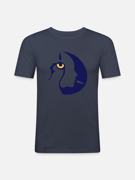 Chamane (œil droit) - T-shirt près du corps Homme - bleu marine