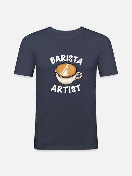 Barista Artist Coffee - Men's Slim Fit T-Shirt - navy