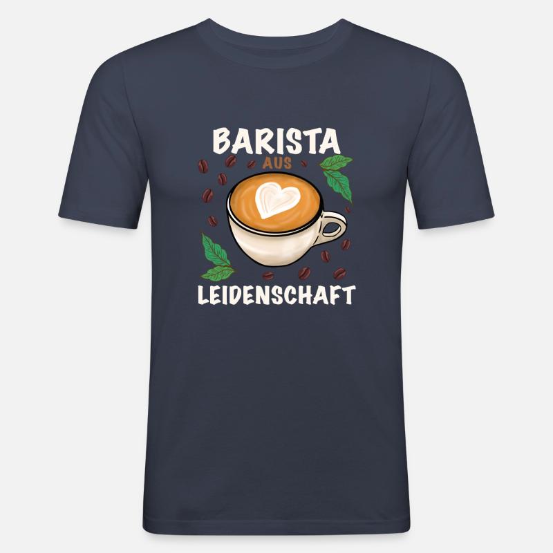 Barista Kaffee Beruf - Männer Slim Fit T-Shirt - Navy