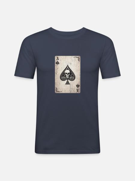 Ass Pik Todeskarte - Männer Slim Fit T-Shirt - Navy