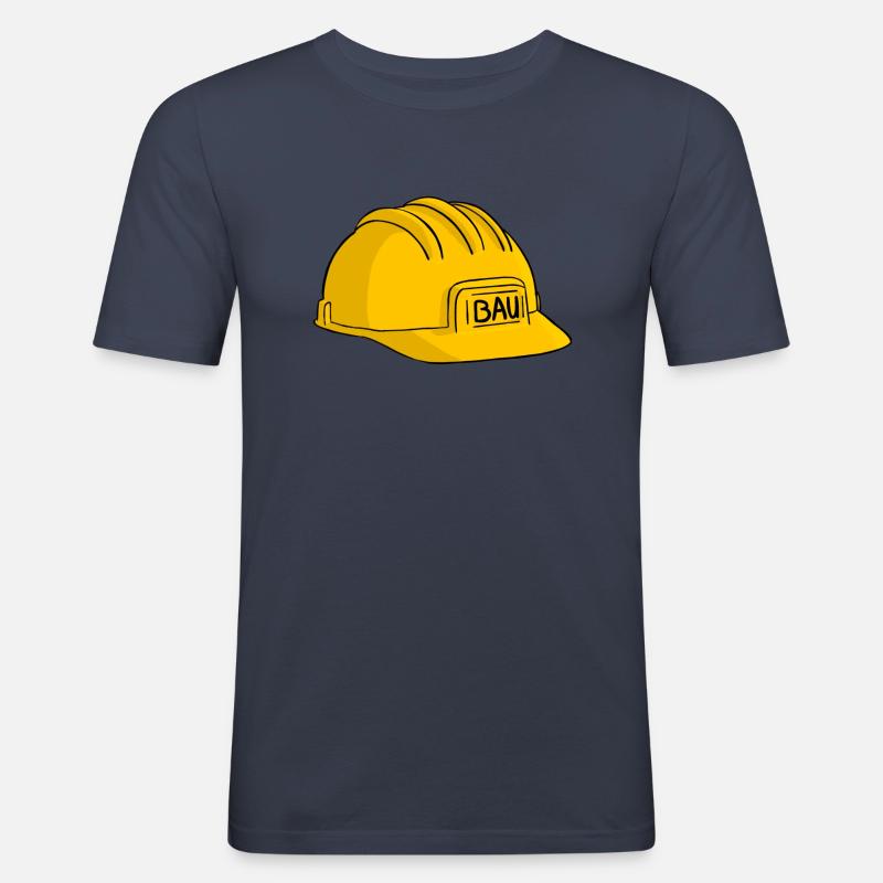 Bauarbeiter Helm Baustelle - Männer Slim Fit T-Shirt - Navy