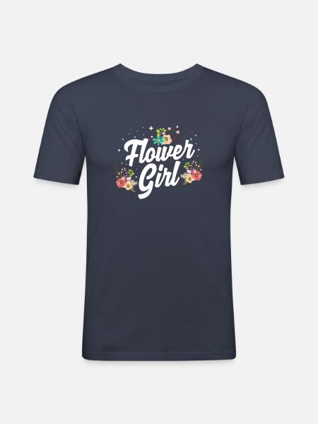 FLOWER GIRL - Men's Slim Fit T-Shirt - navy