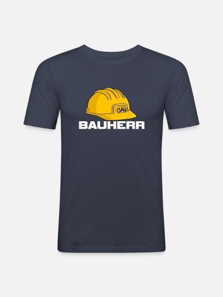 Bauherr Baustellen Helm - Männer Slim Fit T-Shirt - Navy