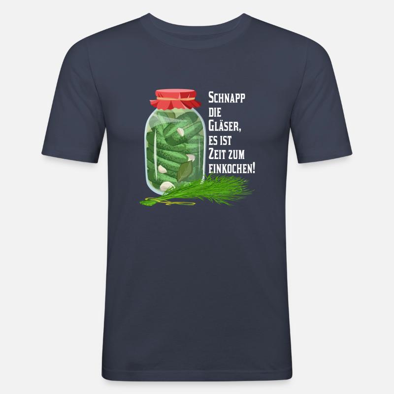 Einkochen Einmachen Einlegen Haltbarmachung DIY - Männer Slim Fit T-Shirt - Navy