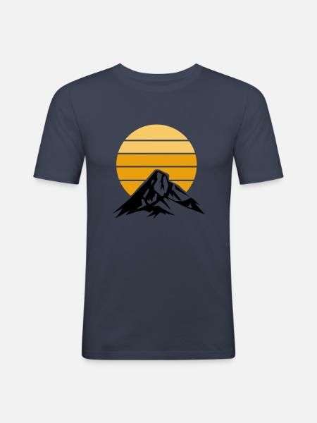 Berge Mountains - Men's Slim Fit T-Shirt - navy