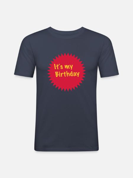 It's my Birthday 2c - Men's Slim Fit T-Shirt - navy