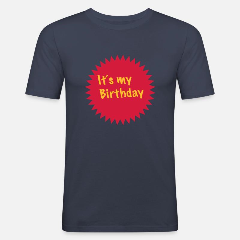 It´s my Birthday 2c - Männer Slim Fit T-Shirt - Navy