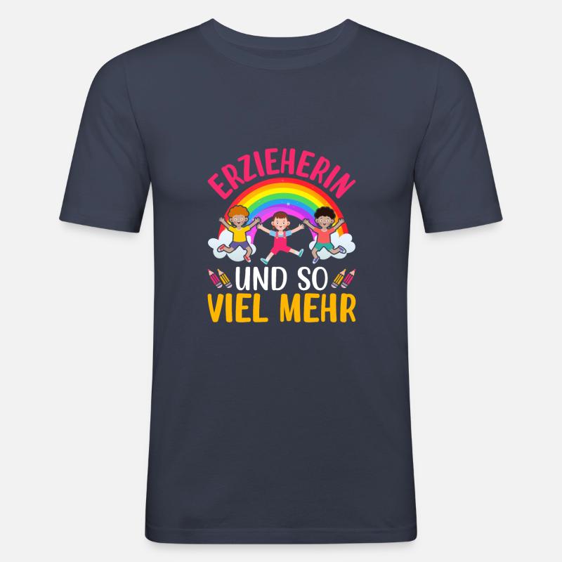Erzieherin Geschenk - Männer Slim Fit T-Shirt - Navy